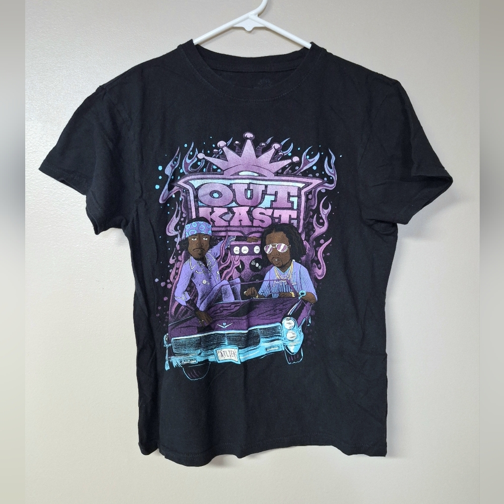 Outkast Atliens Mens S Black Graphic T-Shirt Lowrider Hip Hop Rap Cartoons - Picture 10 of 10
